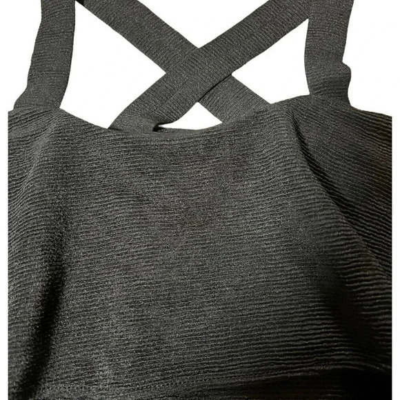 Madewell Tiered Ruffle Tank Top Womens Small Black Textured Ribbed Size Medium - Picture 7 of 7